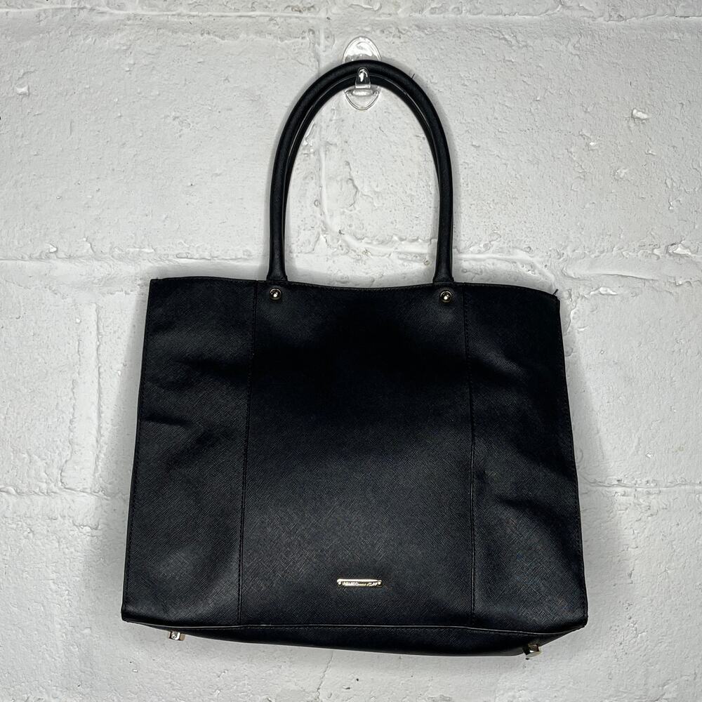 Rebecca Minkoff Women's Black Gold Embossed Leather Shoulder Tote Bag